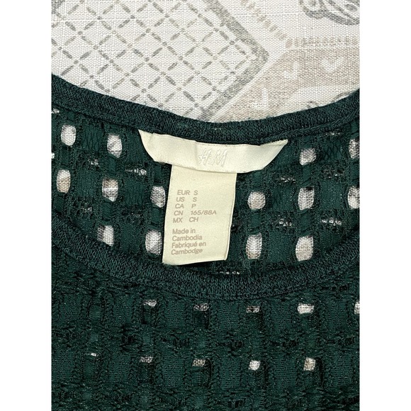 Dark Green Blouse Top by H&M Size Small - Picture 3 of 5